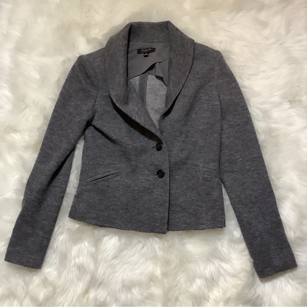 Ann Taylor Gray Shawl Collar Knit Blazer